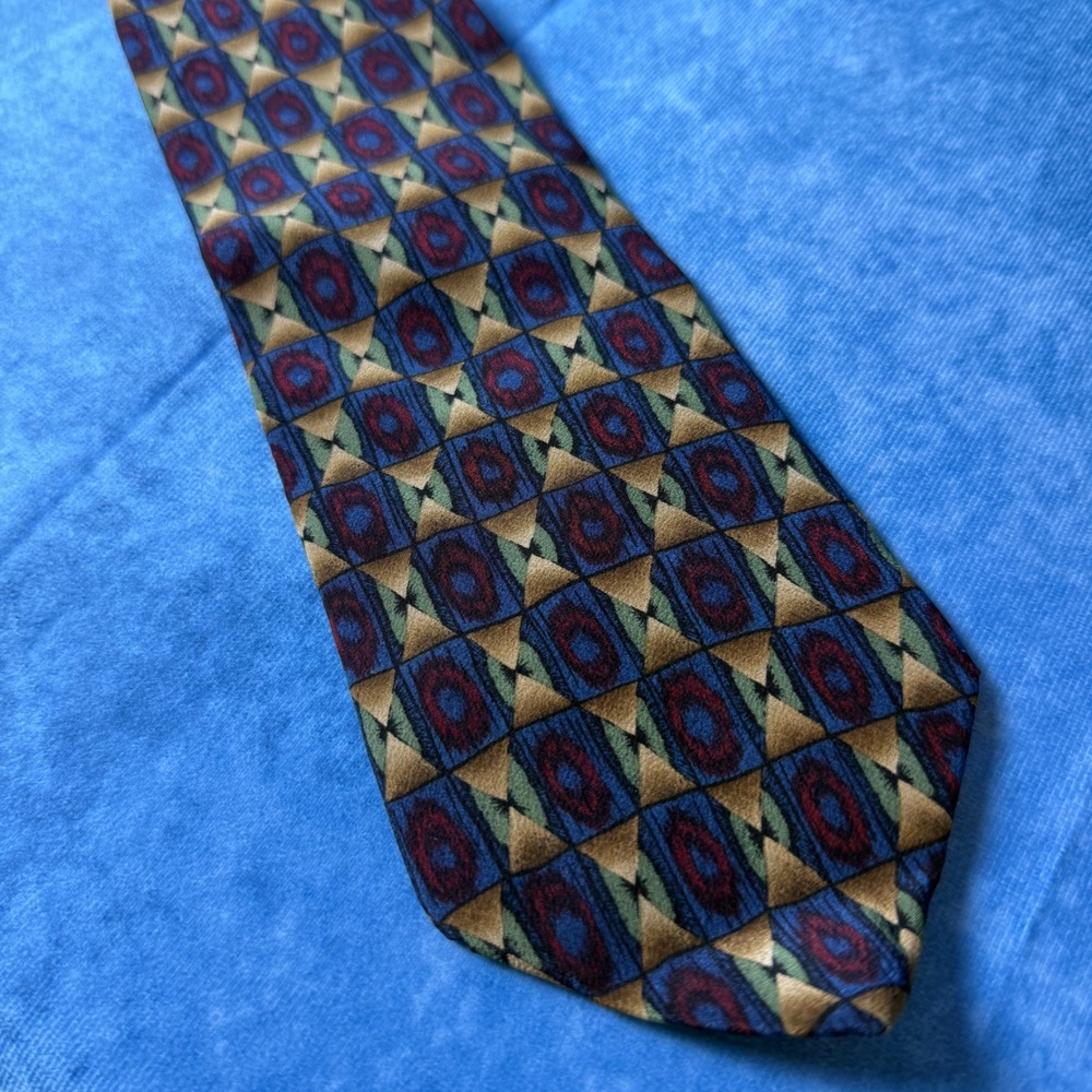 Molecular Expressions Cocktail Collection Black Russian Silk‎ Tie Blue Gold Mens